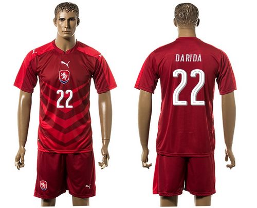 Czech #22 Darida Red Home Soccer Country Jersey